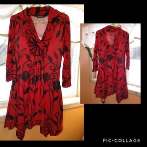 Reborn Red & Black sweater dress - size large